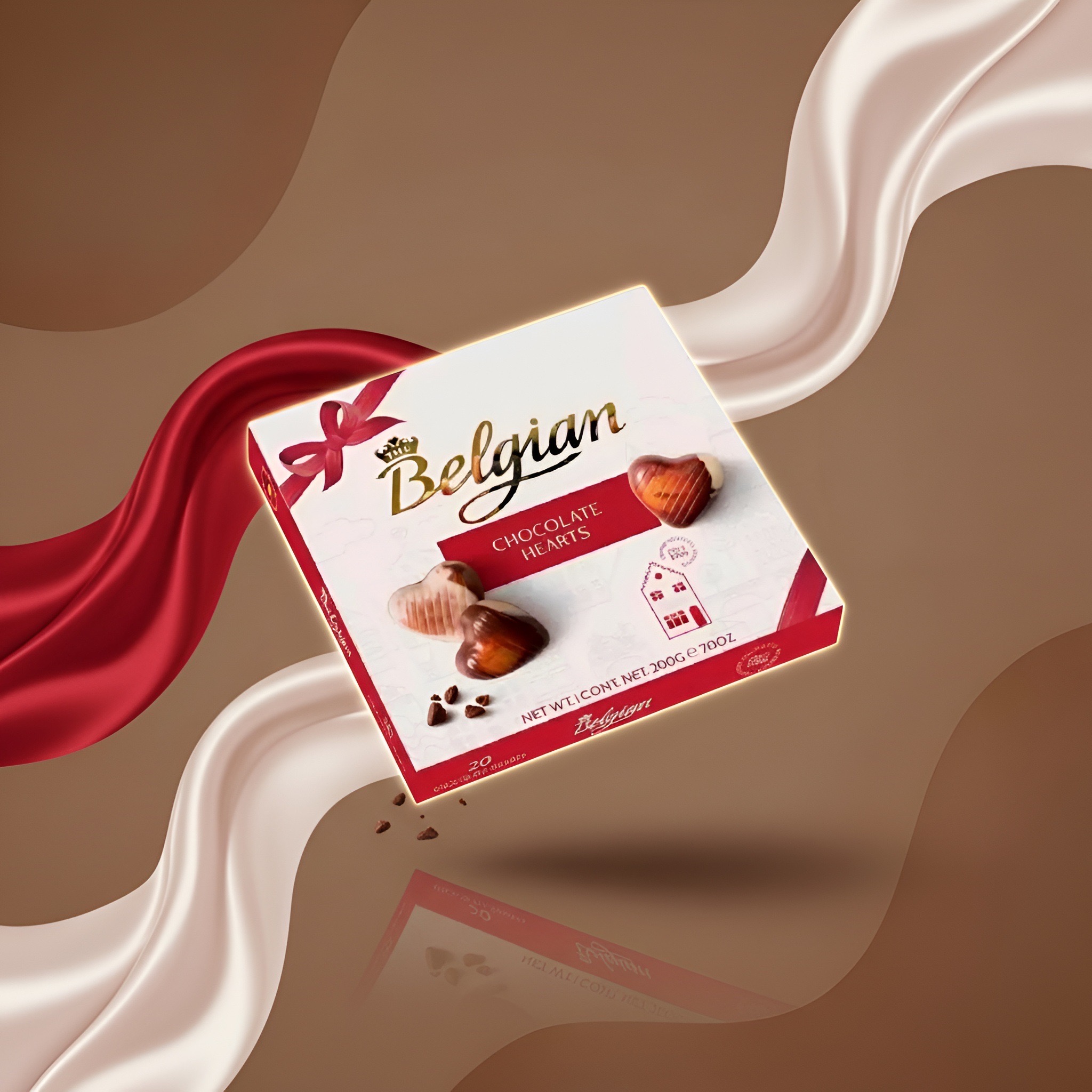 The Belgian Chocolate Hearts, шоколадные конфеты-сердечки, 250 г