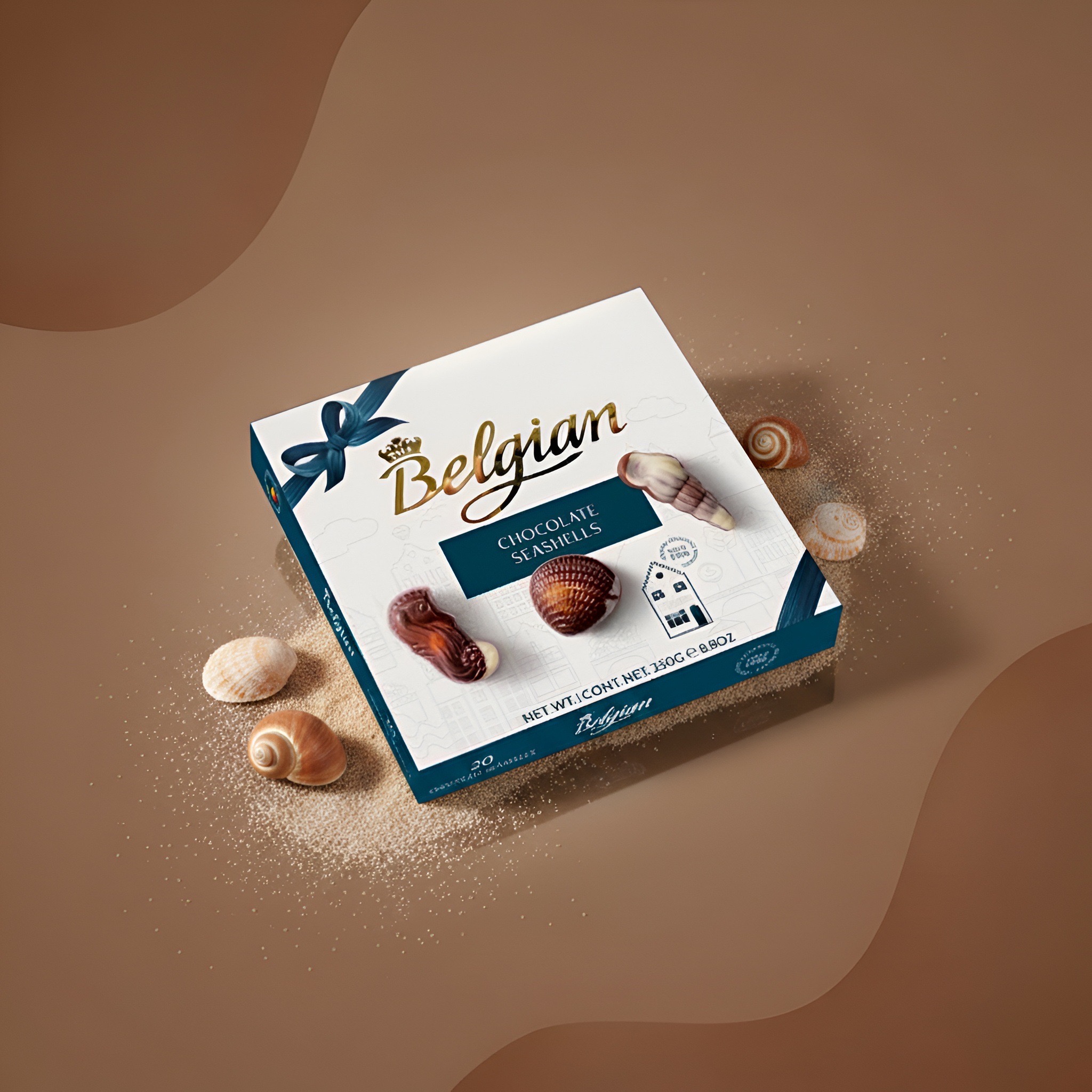 The Belgian Chocolate Seashells, шоколадные конфеты-ракушки (набор), 250 г (вес уточнить)