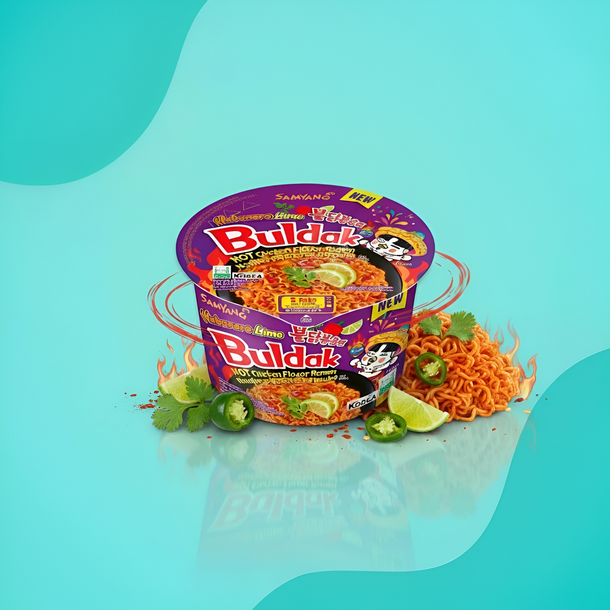 Samyang Buldak Habanero Lime, острая лапша рамен (чашка), 105 г (вес уточнить)