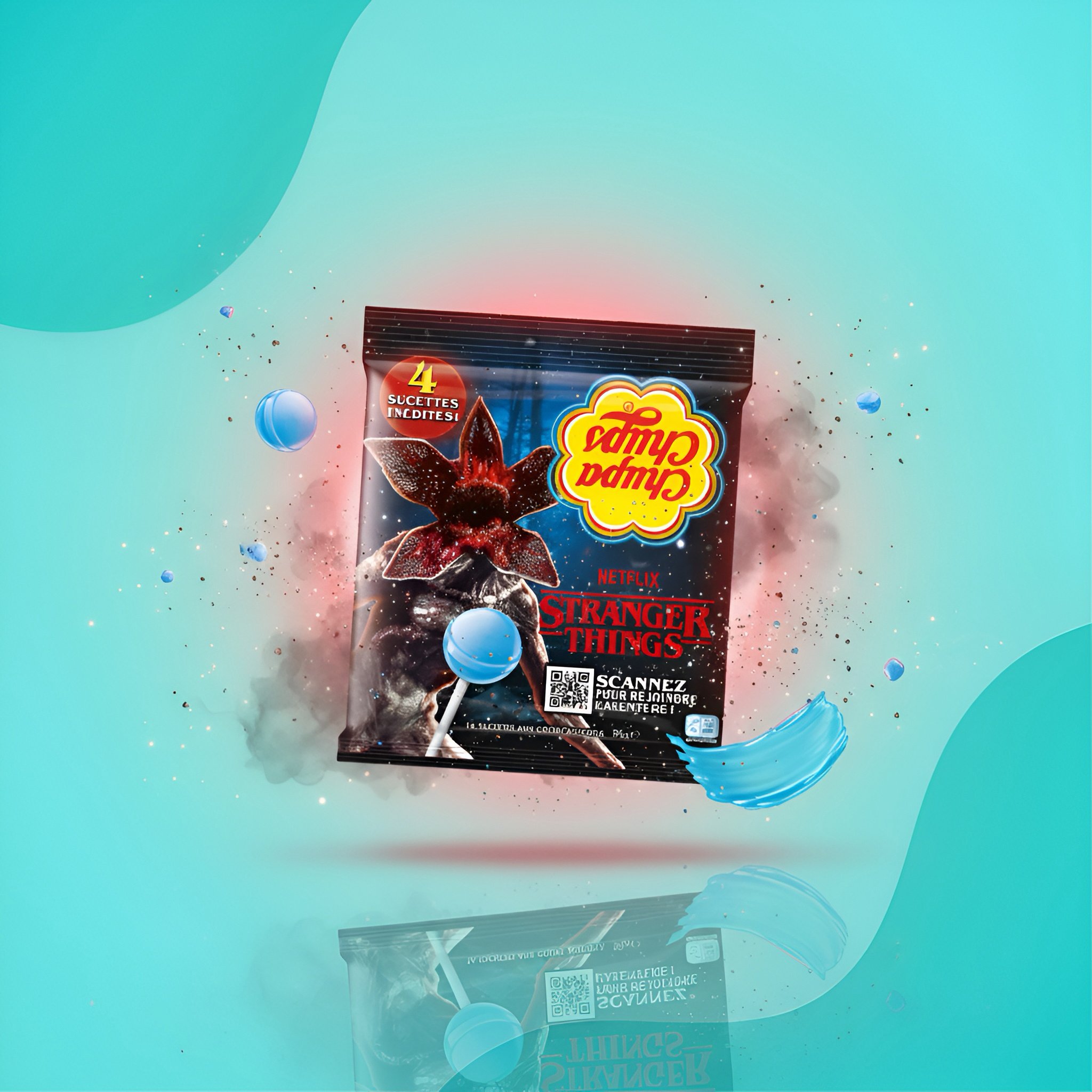 Chupa Chups Stranger Things, 4 леденца
