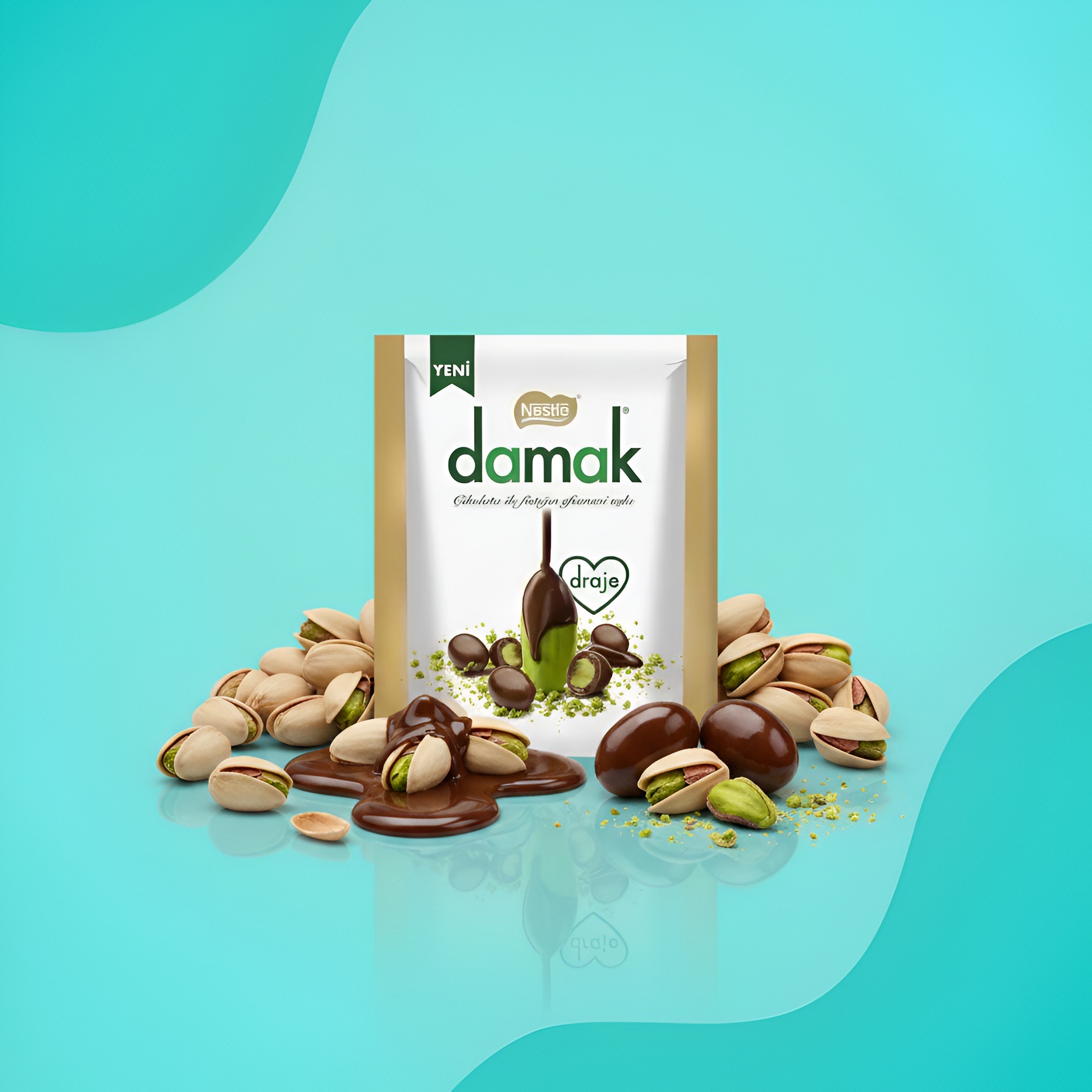 Nestlé Damak Draje, драже в шоколаде с фисташкой, вес уточнить