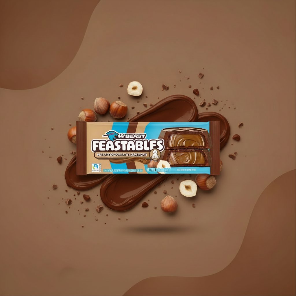 Шоколад Feastables Creamy с шоколадно-ореховой начинкой 40 г
