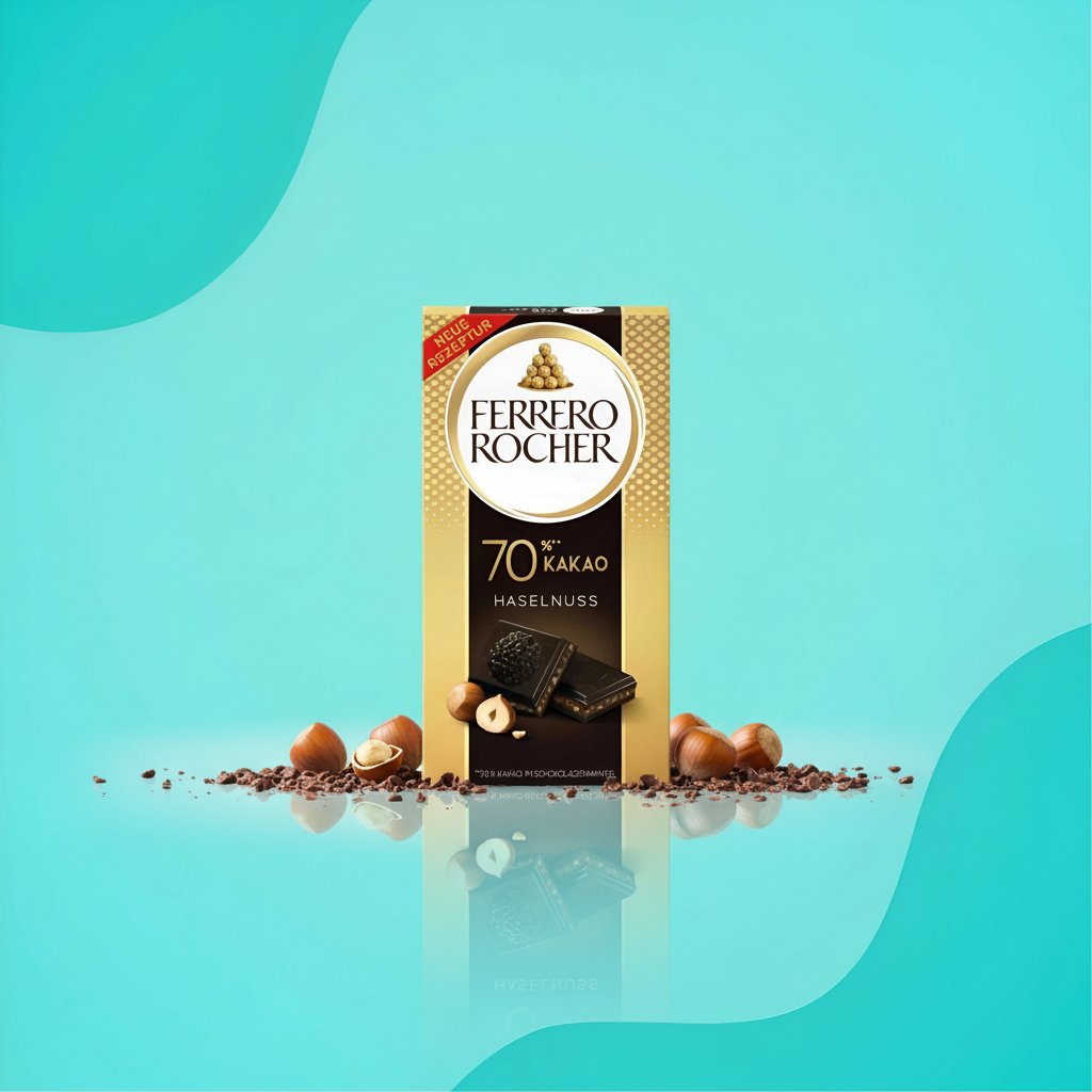 Шоколад Ferrero Rocher тёмный 70% какао с фундуком 90 г