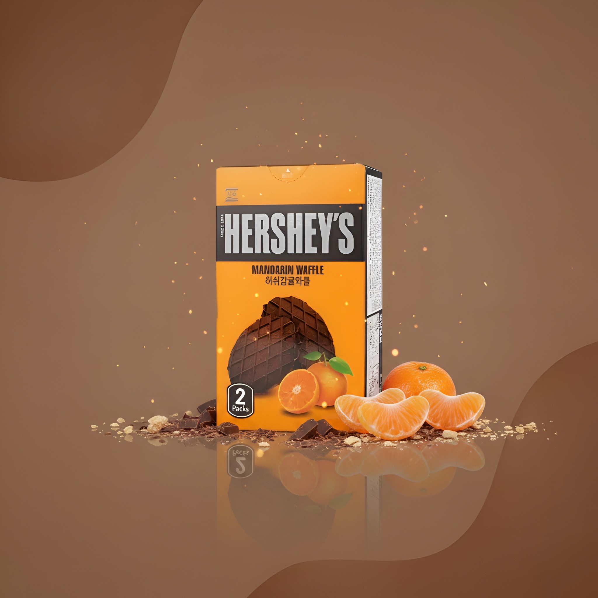 Hershey's Mandarin Waffle, шоколадные вафли со вкусом мандарина, 2 шт (вес уточнить)