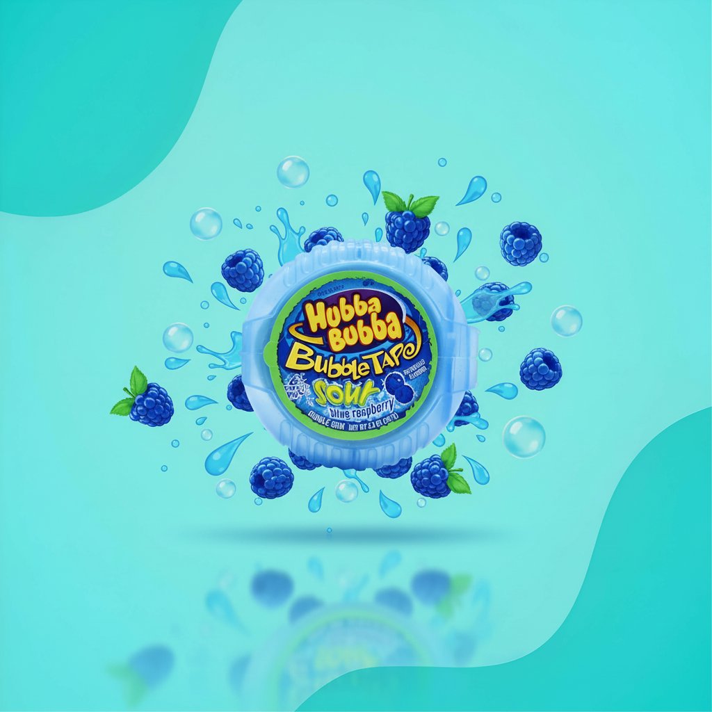 Жевательная резинка Hubba Bubba Bubble Tape Sour голубая малина 56 г