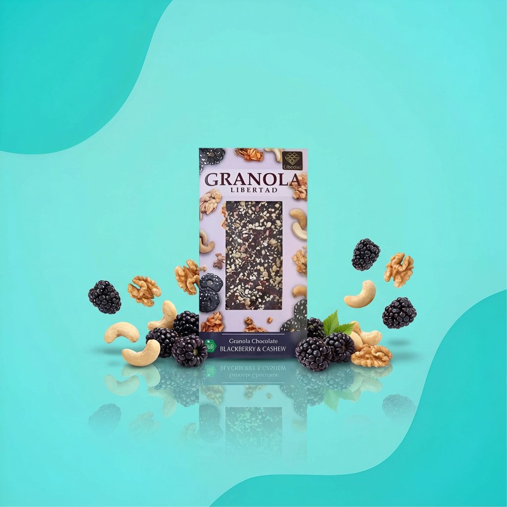 Шоколад Libertad Granola горький с ежевикой и кешью 80 г