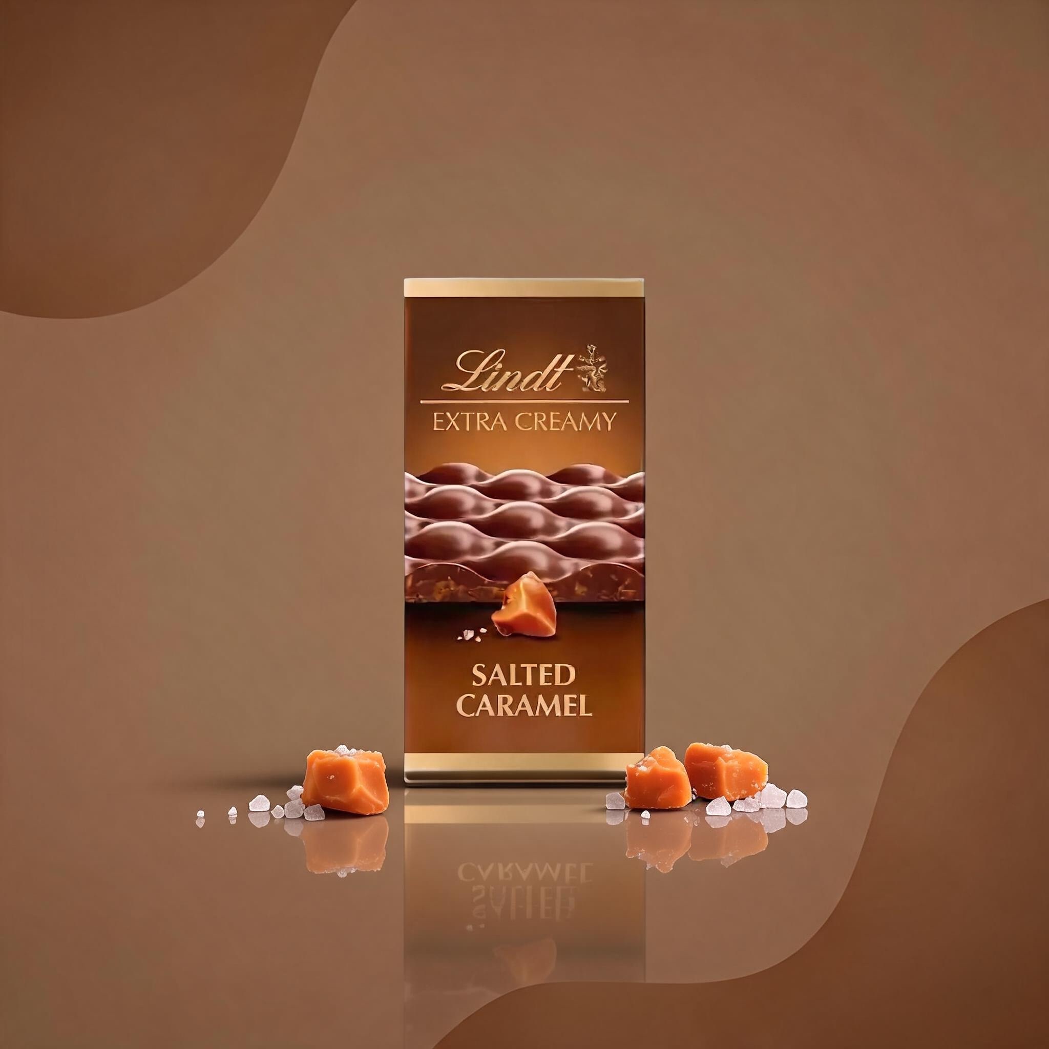 Lindt Extra Creamy Salted Caramel, молочный шоколад с солёной карамелью, 100 г