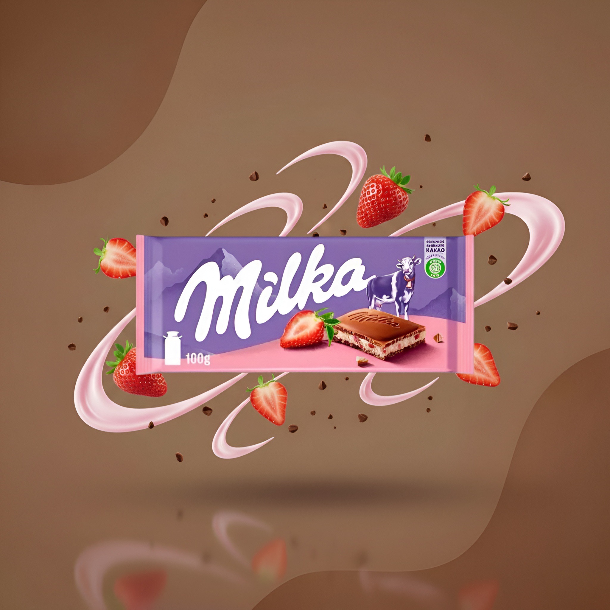 Milka Strawberry с клубничной начинкой 100 г