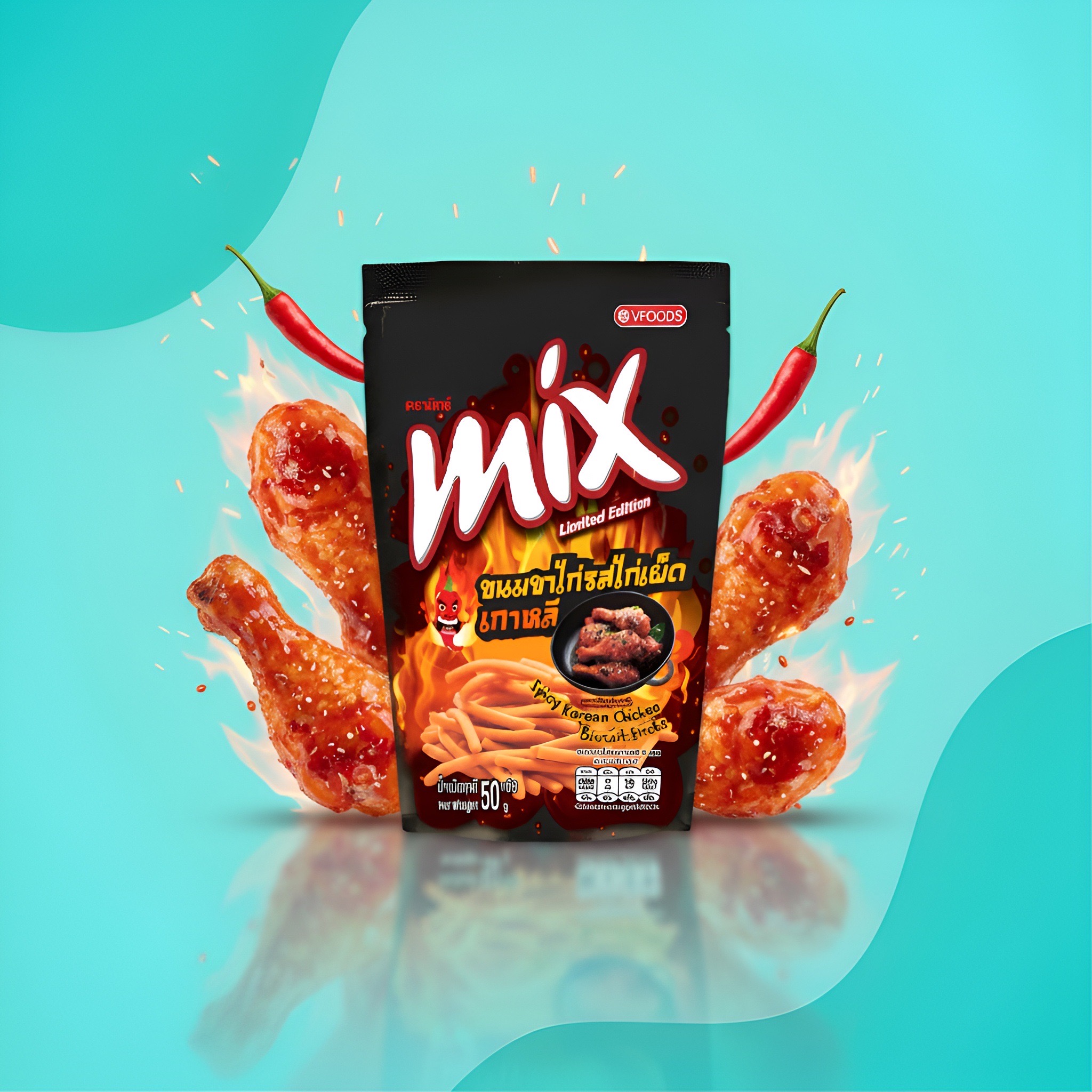 Mix Spicy Korean Chicken Biscuit Sticks Limited Edition, 50 г