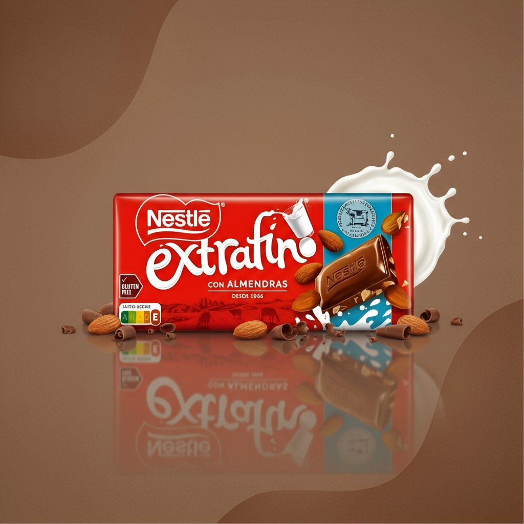 Шоколад Nestlé Extrafino молочный с миндалём 123 г
