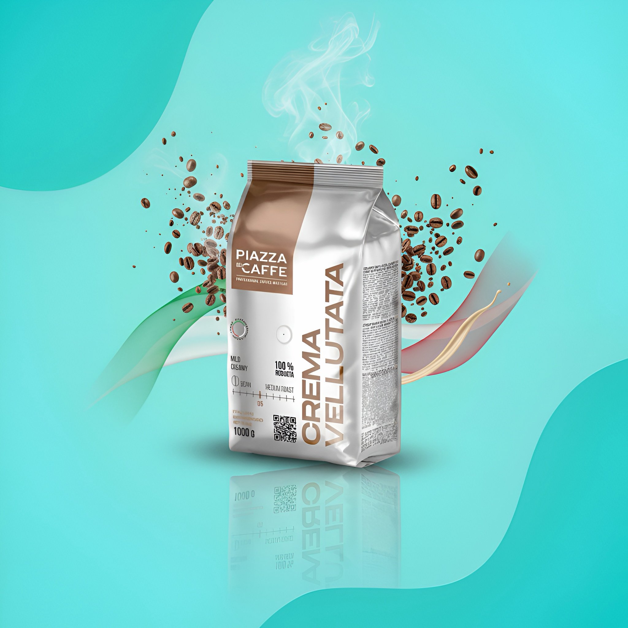 Кофе в зёрнах Piazza del Caffe Crema Vellutata 1 кг