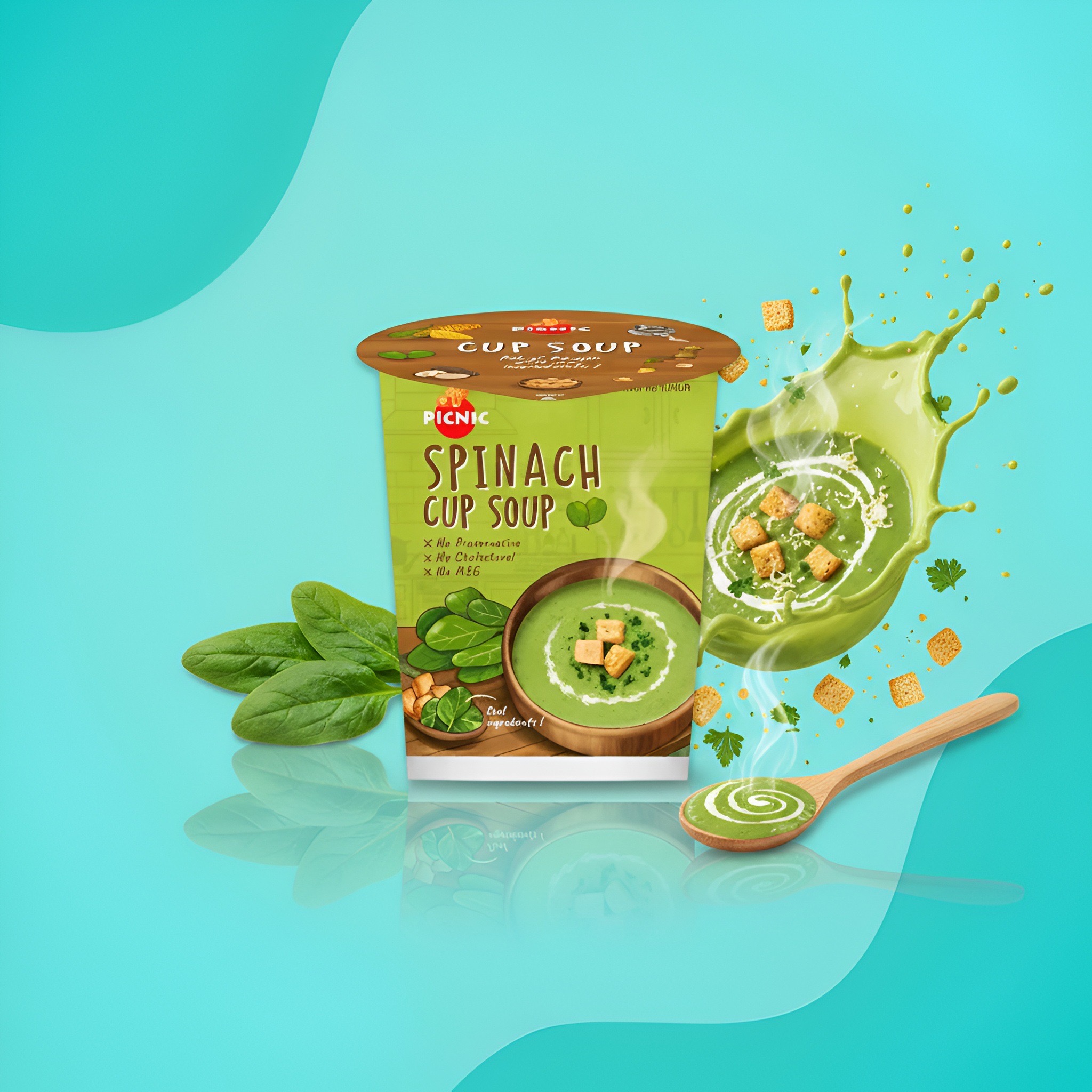 Picnic Spinach Cup Soup, крем-суп со шпинатом (стакан), 1 порция