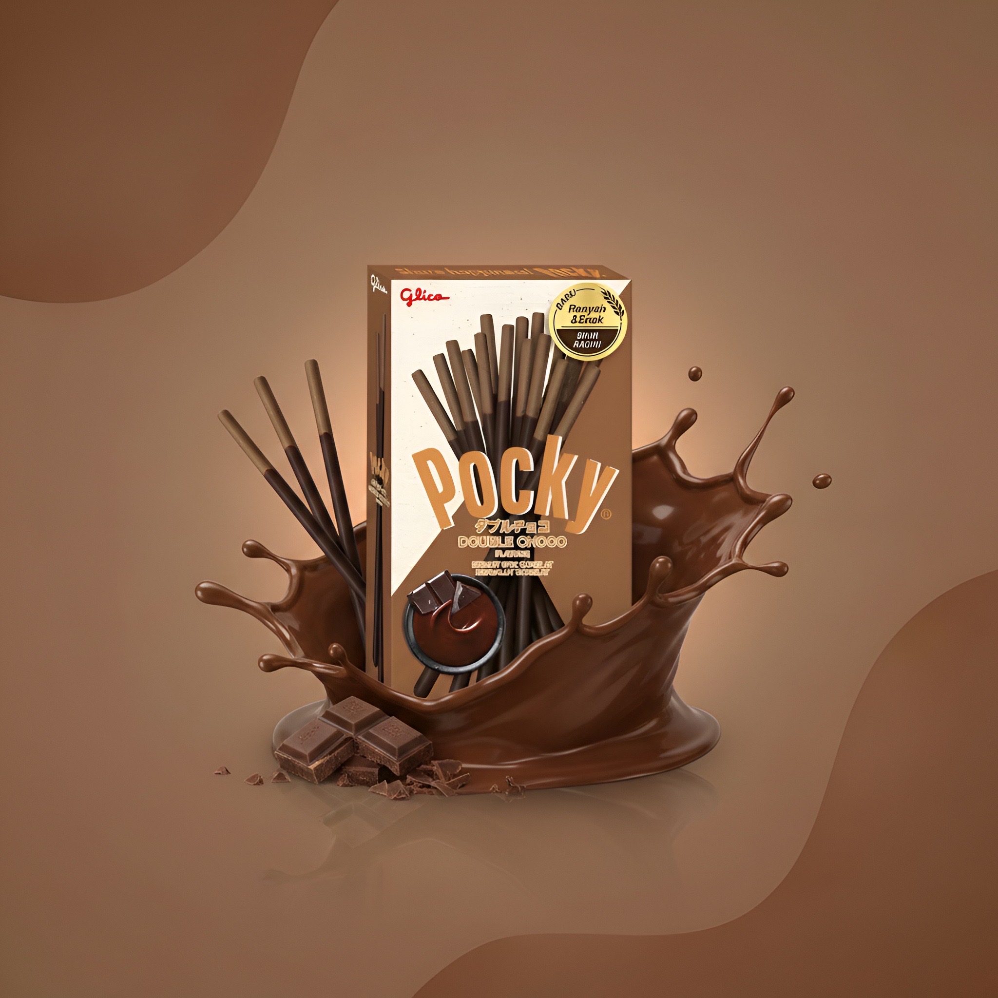 Pocky Double Choco, палочки с двойным шоколадом, 40 г