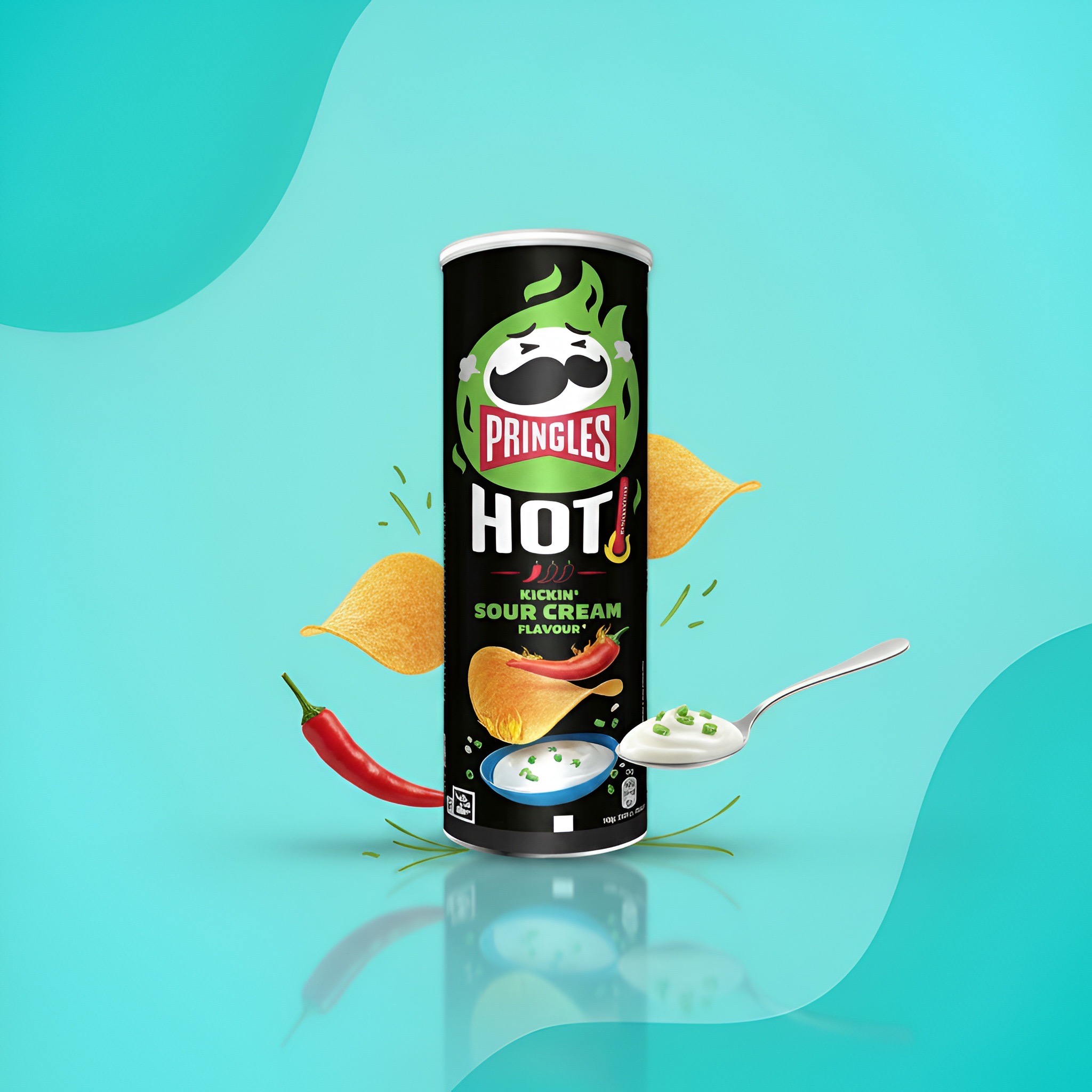 Pringles Острая сметана с зеленью, 165 г