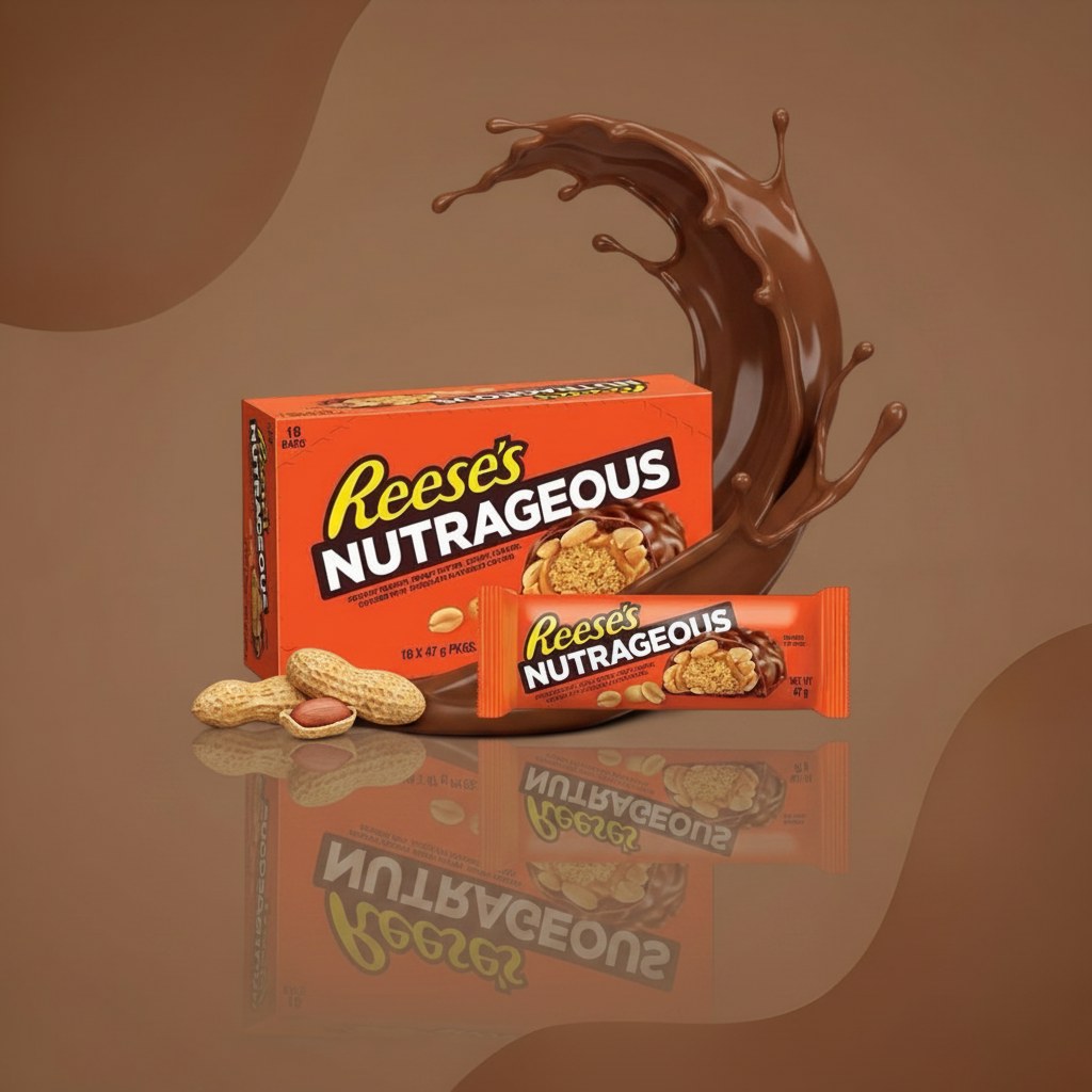 Батончик Reese's Nutrageous арахис-карамель в шоколаде 47 г