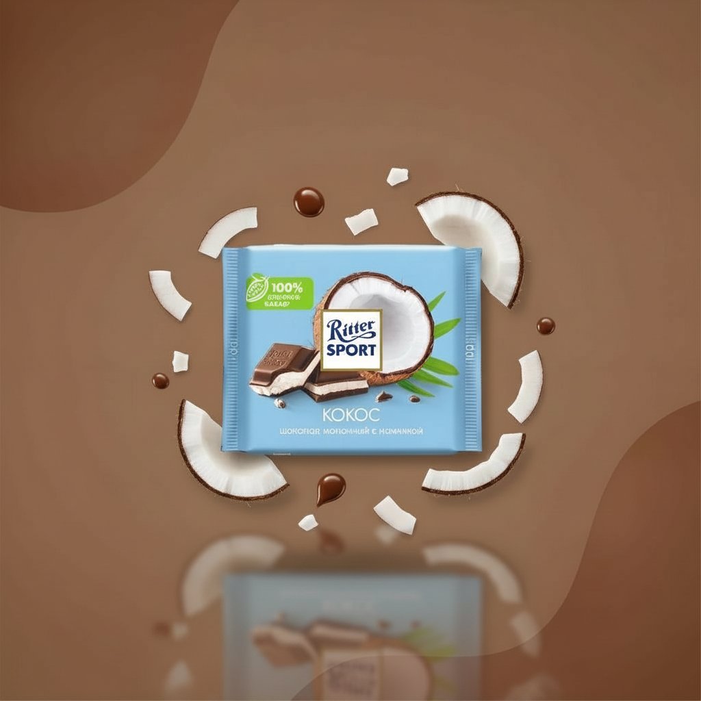 Шоколад Ritter Sport Кокос молочный с начинкой 100 г