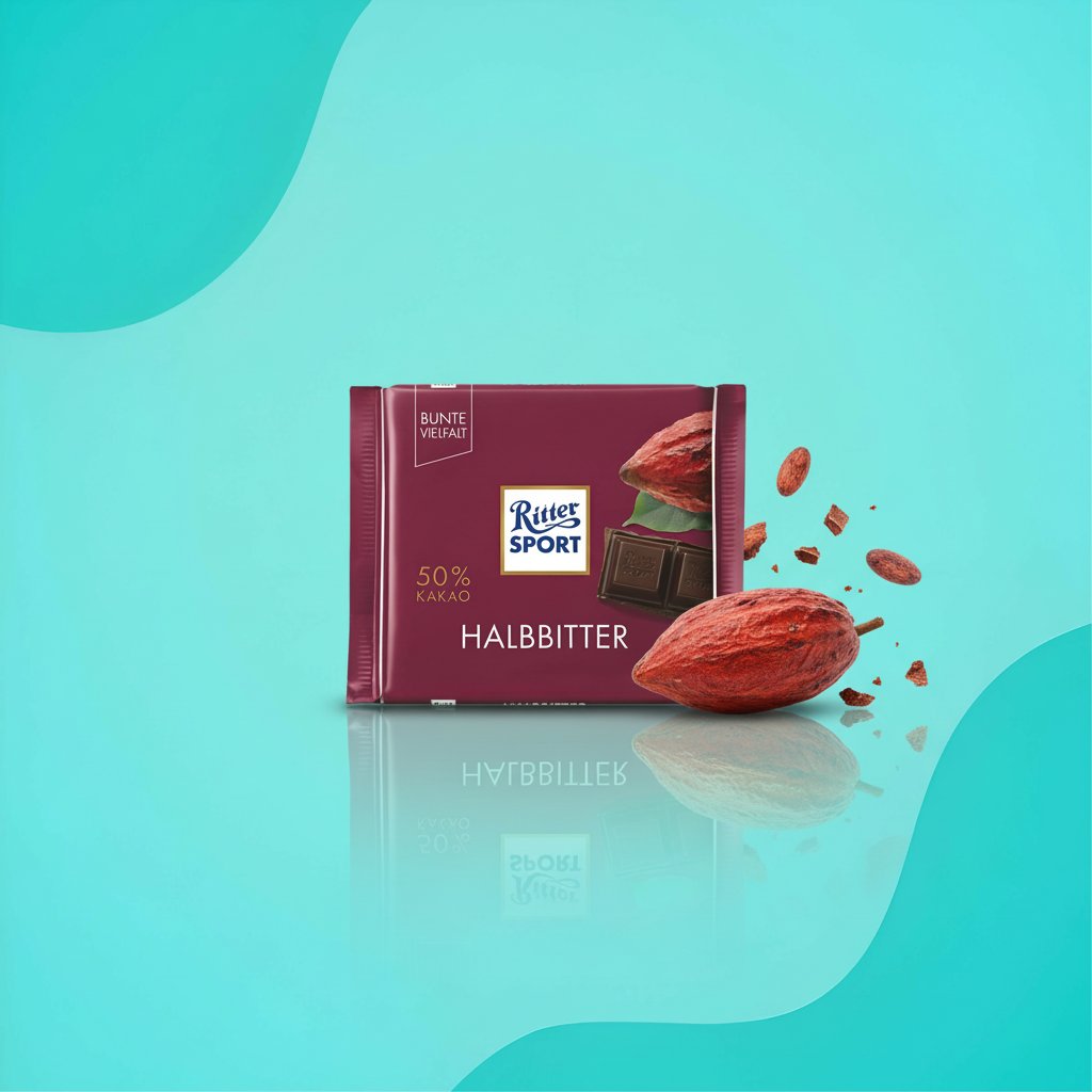 Шоколад Ritter Sport Halbbitter тёмный 50% какао 100 г