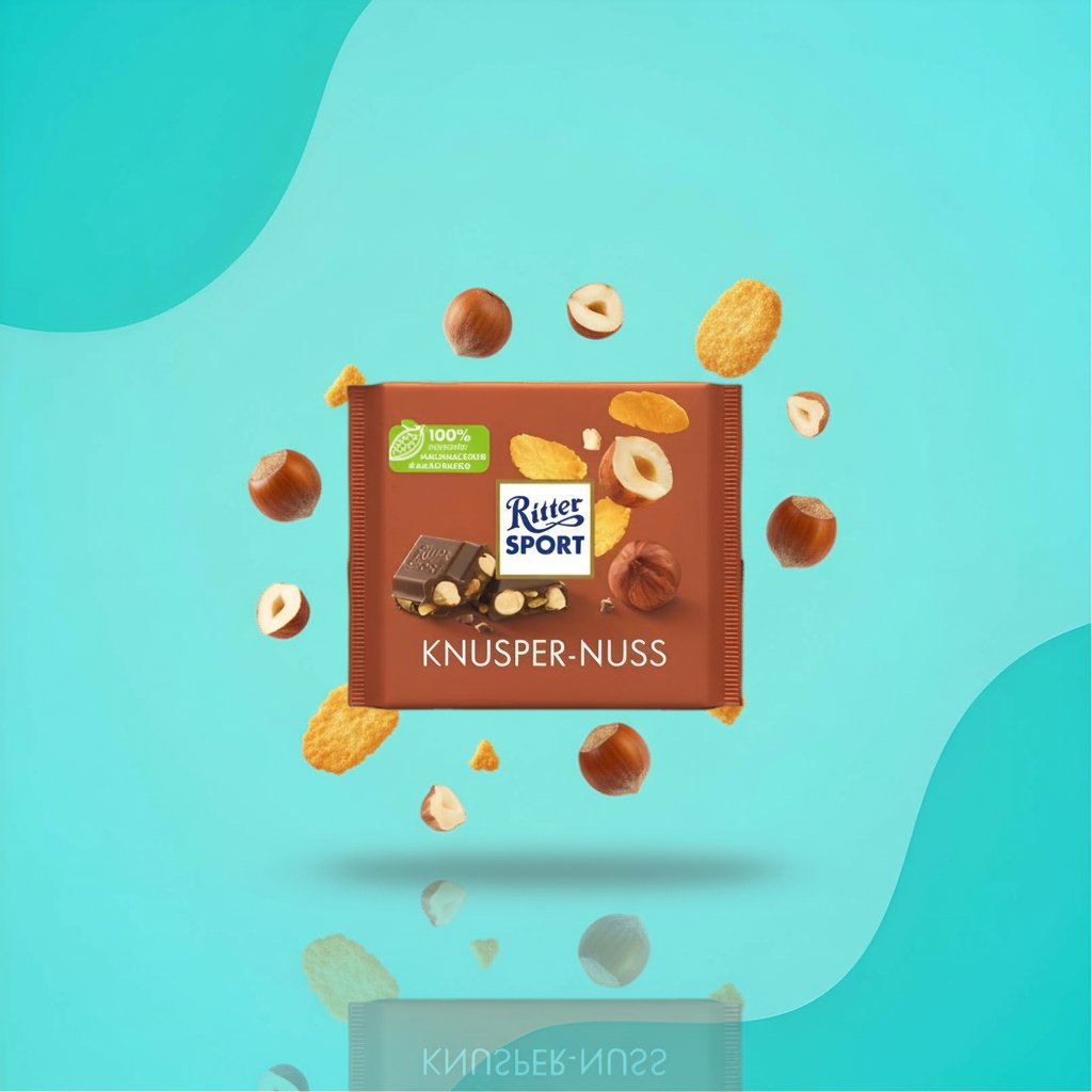 Шоколад Ritter Sport Knusper-Nuss молочный с фундуком и хлопьями 100 г