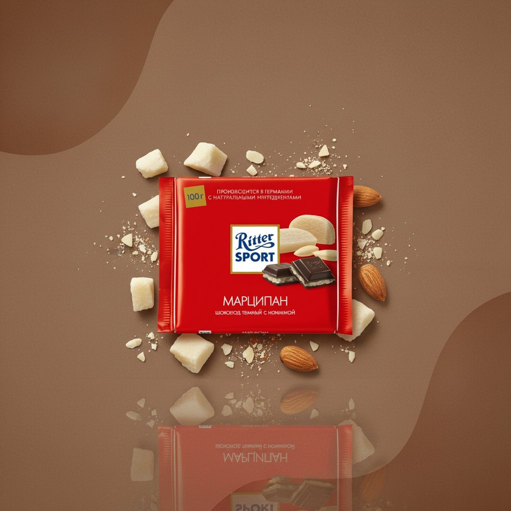 Шоколад Ritter Sport Марципан тёмный с начинкой 100 г