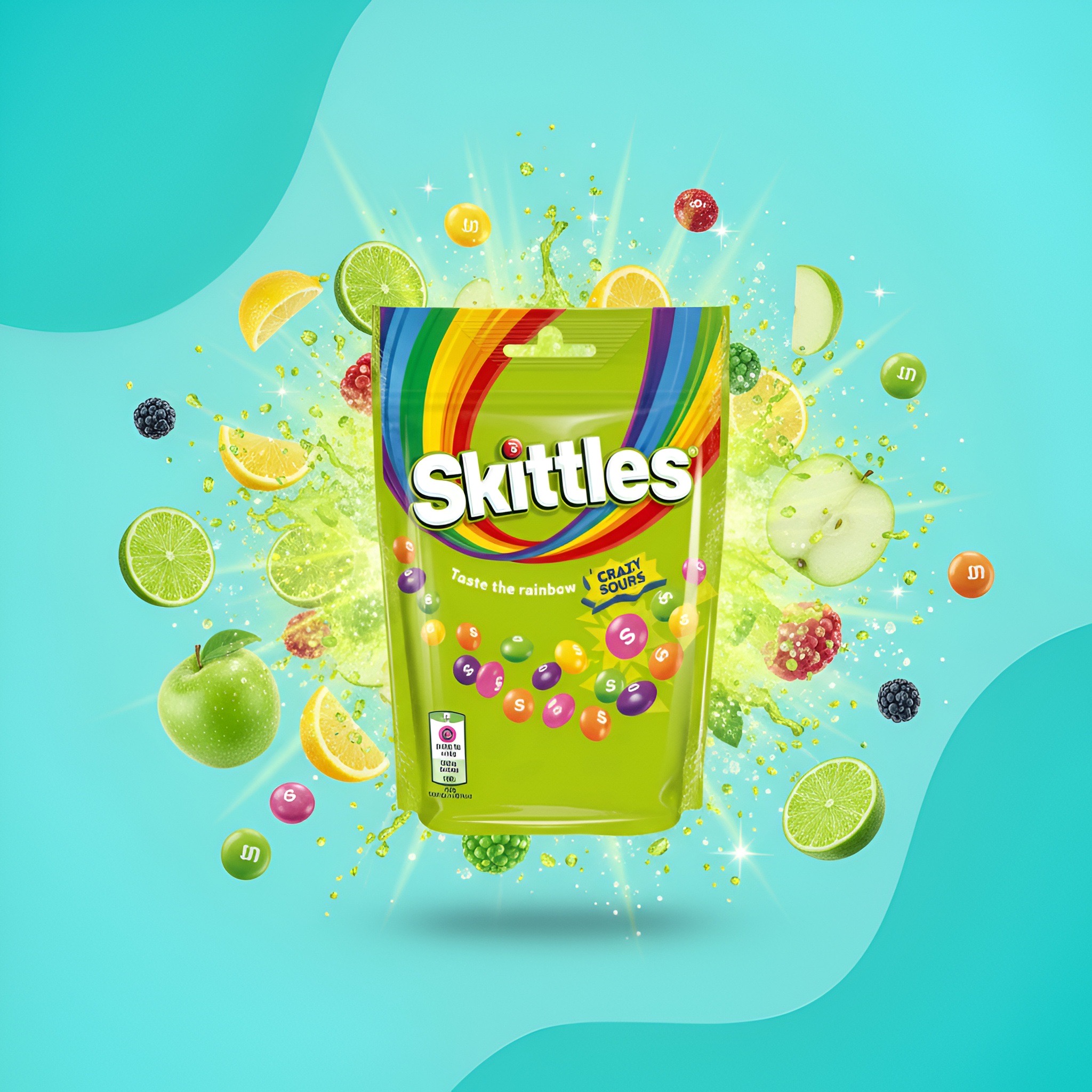 Skittles Crazy Sours (кислые), 136 г