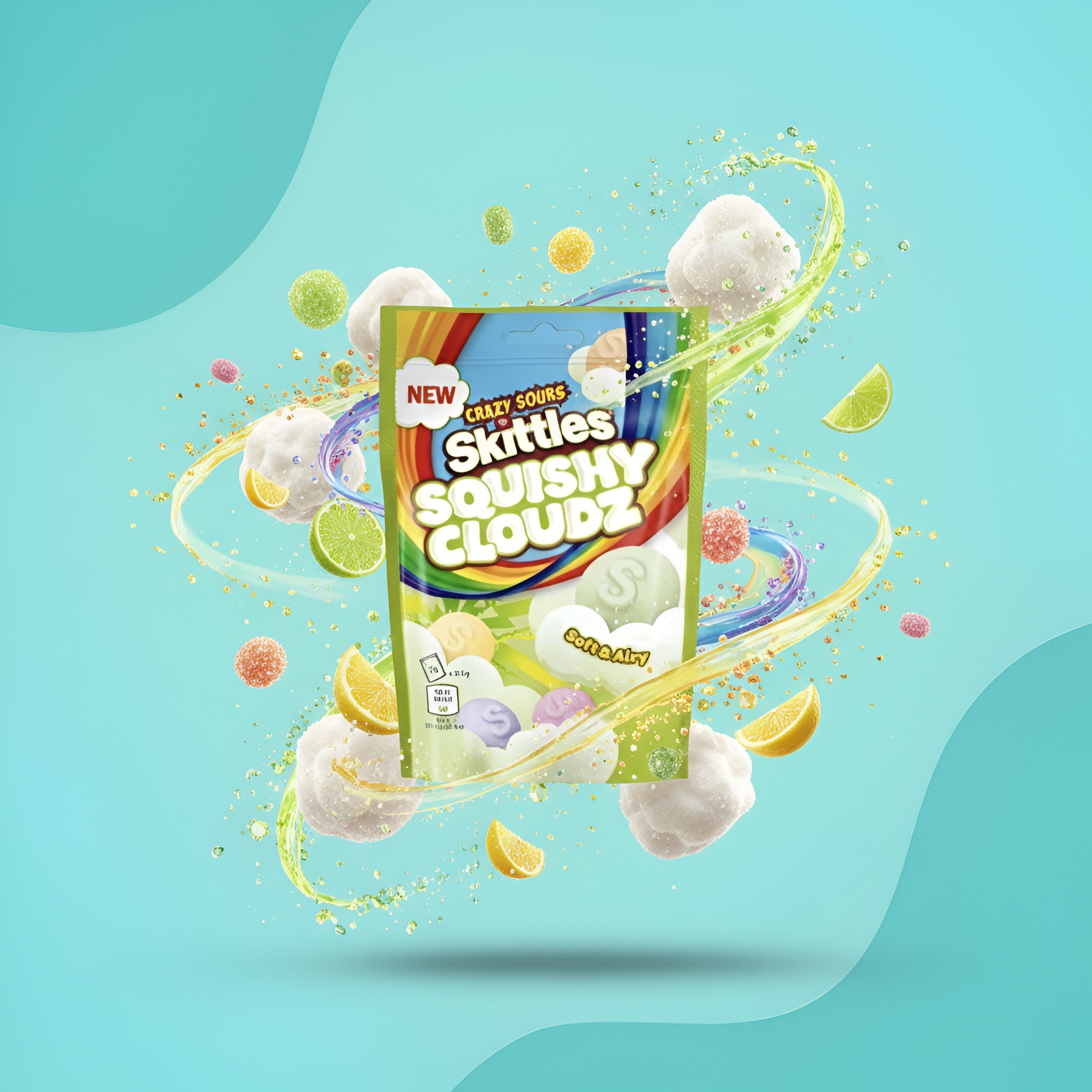 Skittles Squishy Cloudz Кислые, 94 г