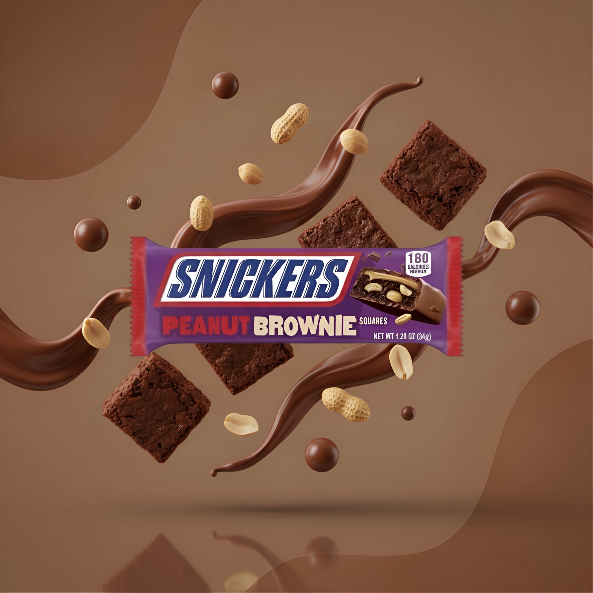 Snickers Peanut Brownie Squares, 34 г