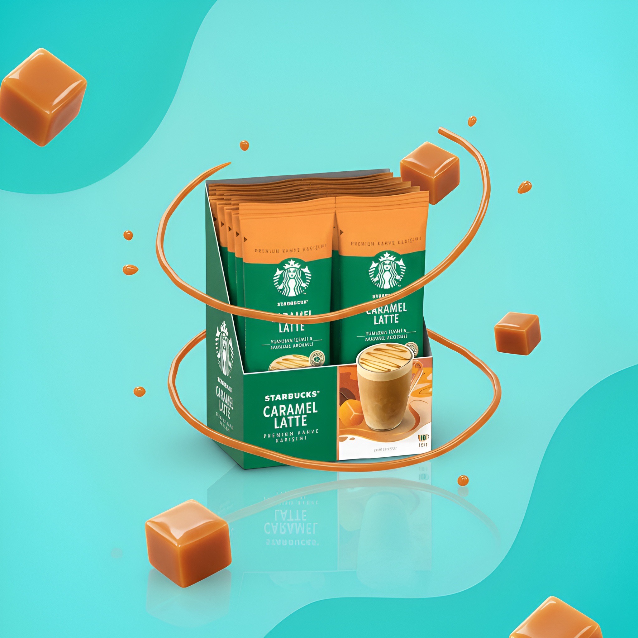 Кофейный напиток Caramel Latte (растворимый, саше), 230 г (10 саше)