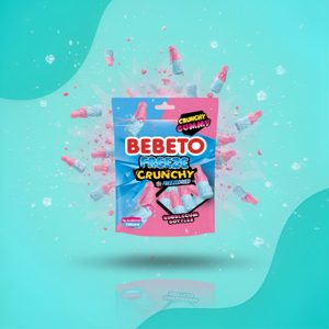 Bebeto Freeze Crunchy Bubblegum Bottles, сублимированный мармелад, 35 г
