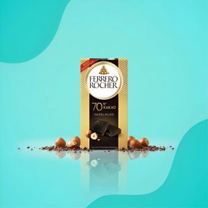 Шоколад Ferrero Rocher тёмный 70% какао с фундуком 90 г