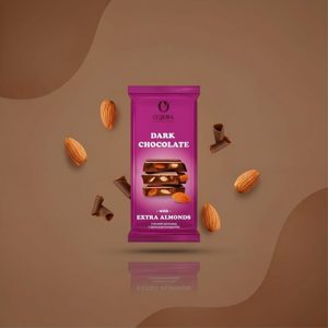 Шоколад O'Zera Dark горький с миндалём 90 г
