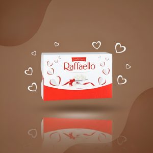 Raffaello, конфеты с миндалём и кокосом (коробка с сердечками), вес уточнить