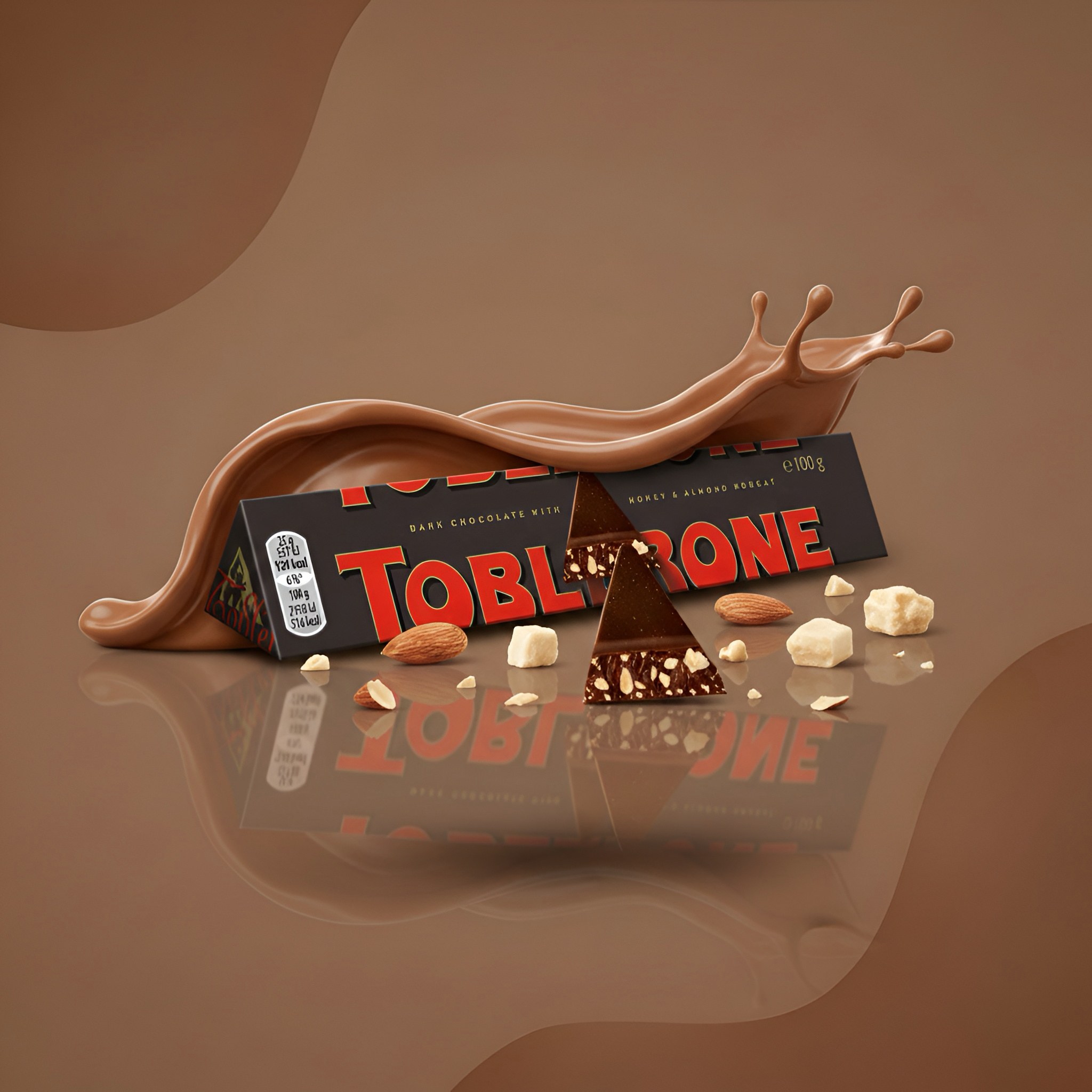 Шоколад Toblerone Dark тёмный с миндалём и нугой 100 г